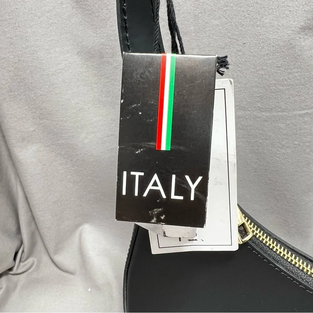 Viola‎ Castellani Black Leather Hobo Adjustable Strap Removable Crossbody Strap